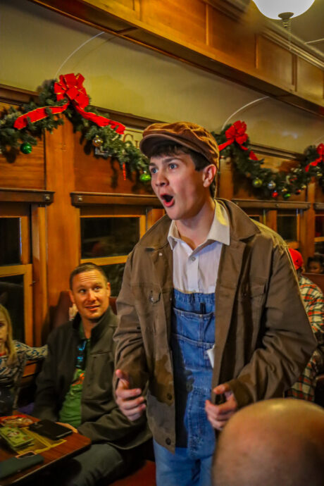 Hobo on the bryson city polar express Christmas train ride