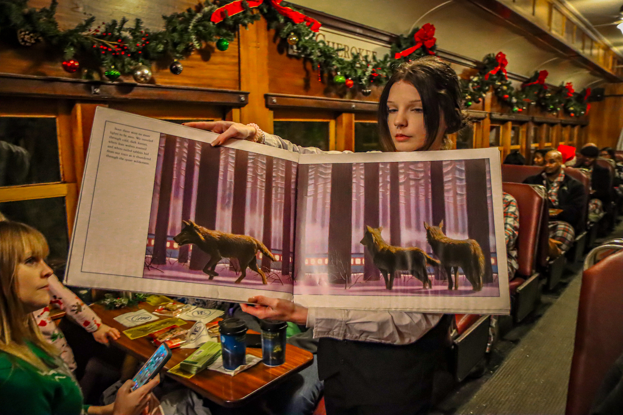Storytime on the Polar Express in bryson city north carolina