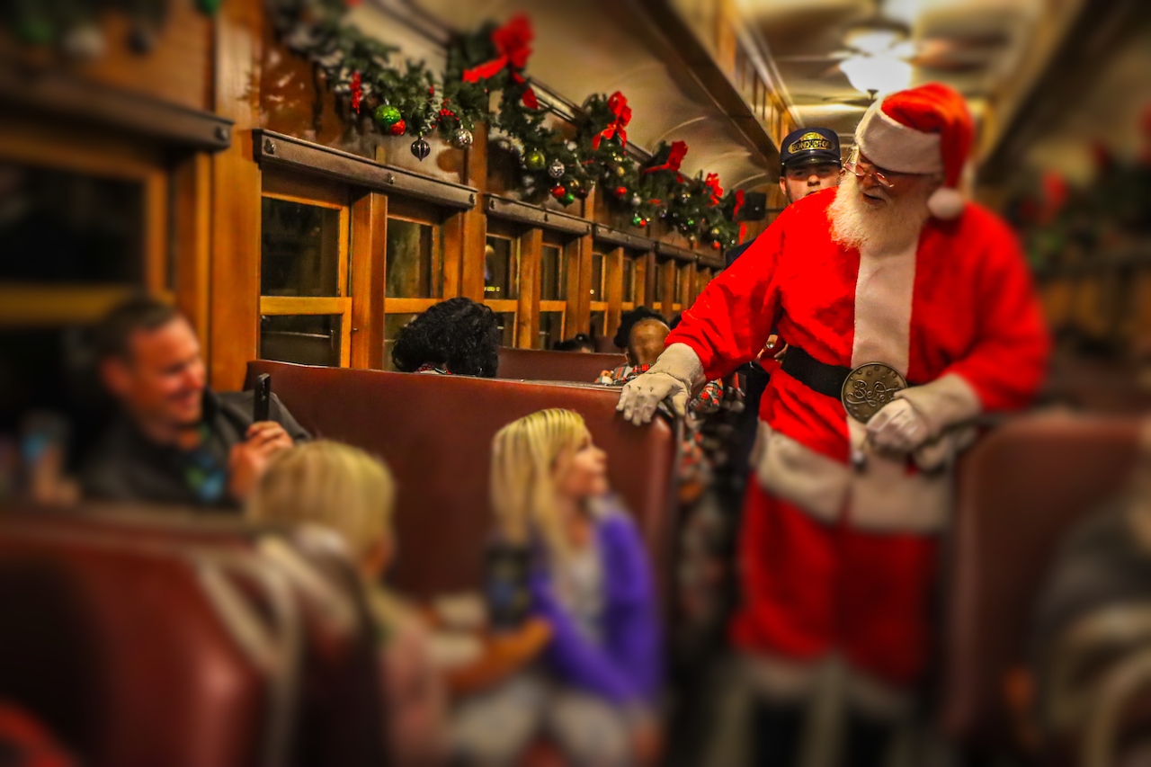 Santa on the Polar Express Train in Bryson City NC