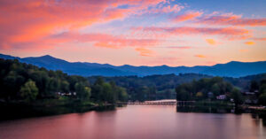 Sunset on Lake Junaluska NC