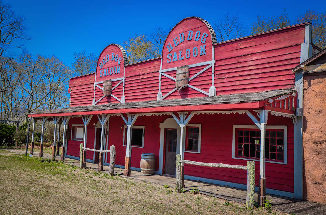 Exterior of Red Dog Saloon at Ghost Town in the Sky in Maggie Valley NC