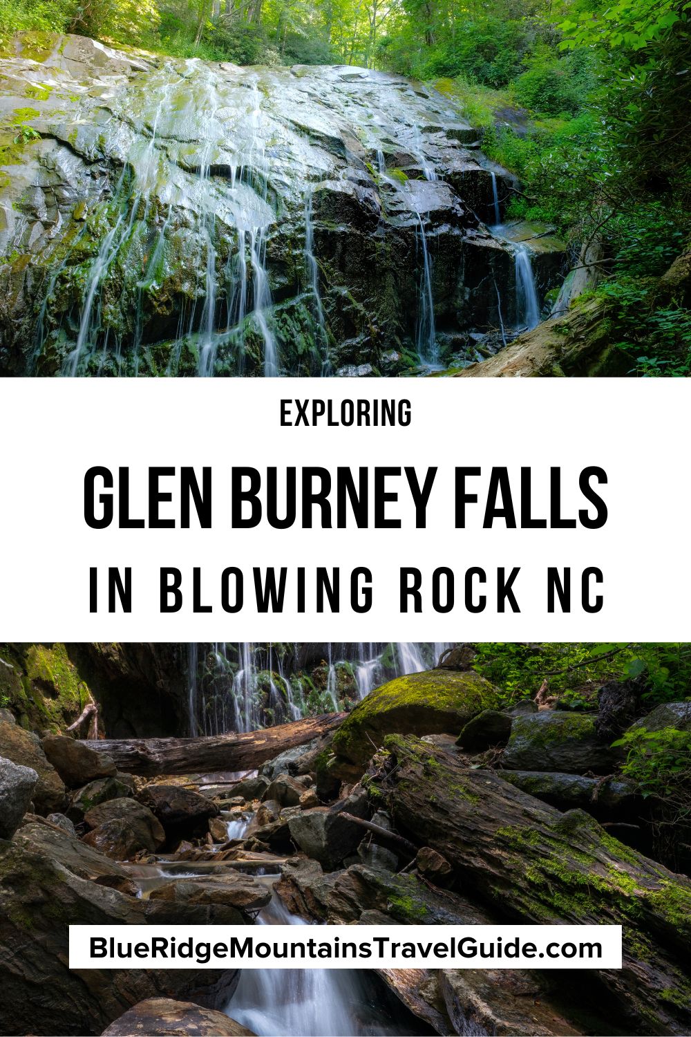 Hiking the Glen Burney Falls Trail in Blowing Rock NC includes info on history, trail, Glen Burney Campgrounds & other waterfalls nearby. | glen burney falls trailhead | glen burney falls trail photos | best hikes near blowing rock | hiking trails in blowing rock | glen burney trail | hike in blowing rock nc | blowing rock trail | glen burney falls hike | glen burney falls hiking trail | things to do in blowing rock nc | waterfalls near blowing rock nc | hiking trails in blowing rock |