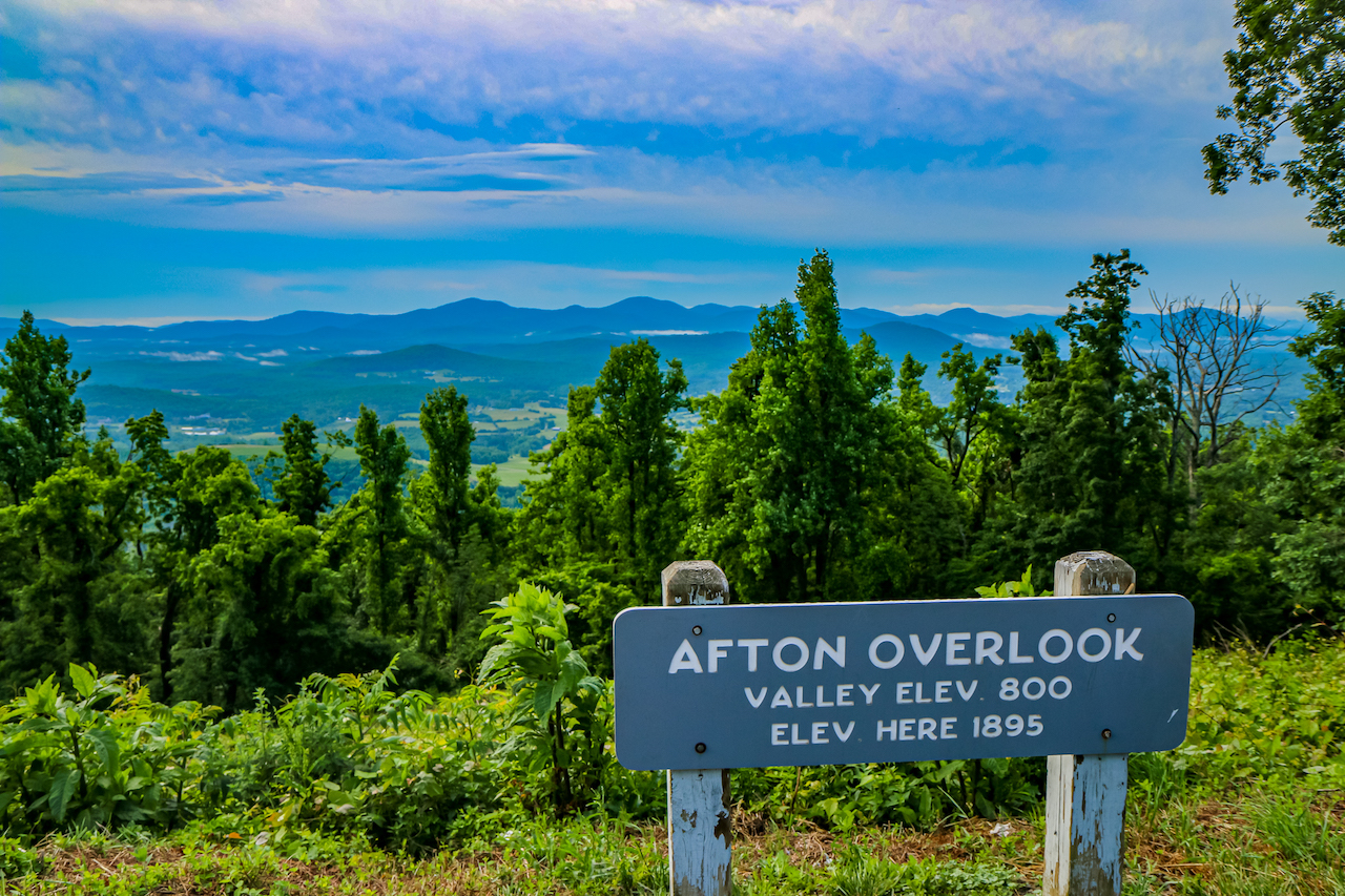 Afton Overlook on the Blue Ridge Parkway in Virginia MP 0.2