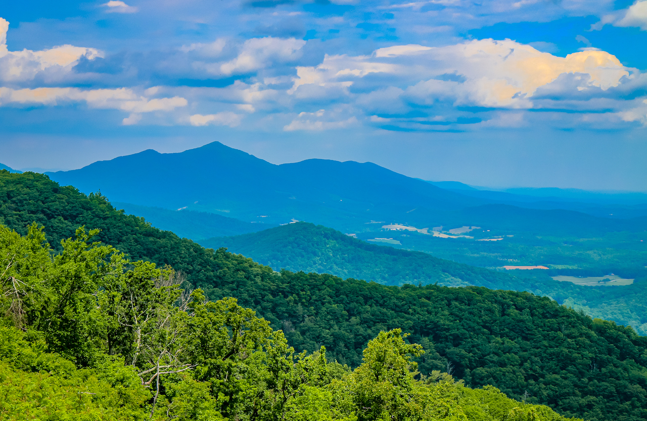 The Devil's Backbone Overlook on the Blue Ridge Parkway in Virginia
