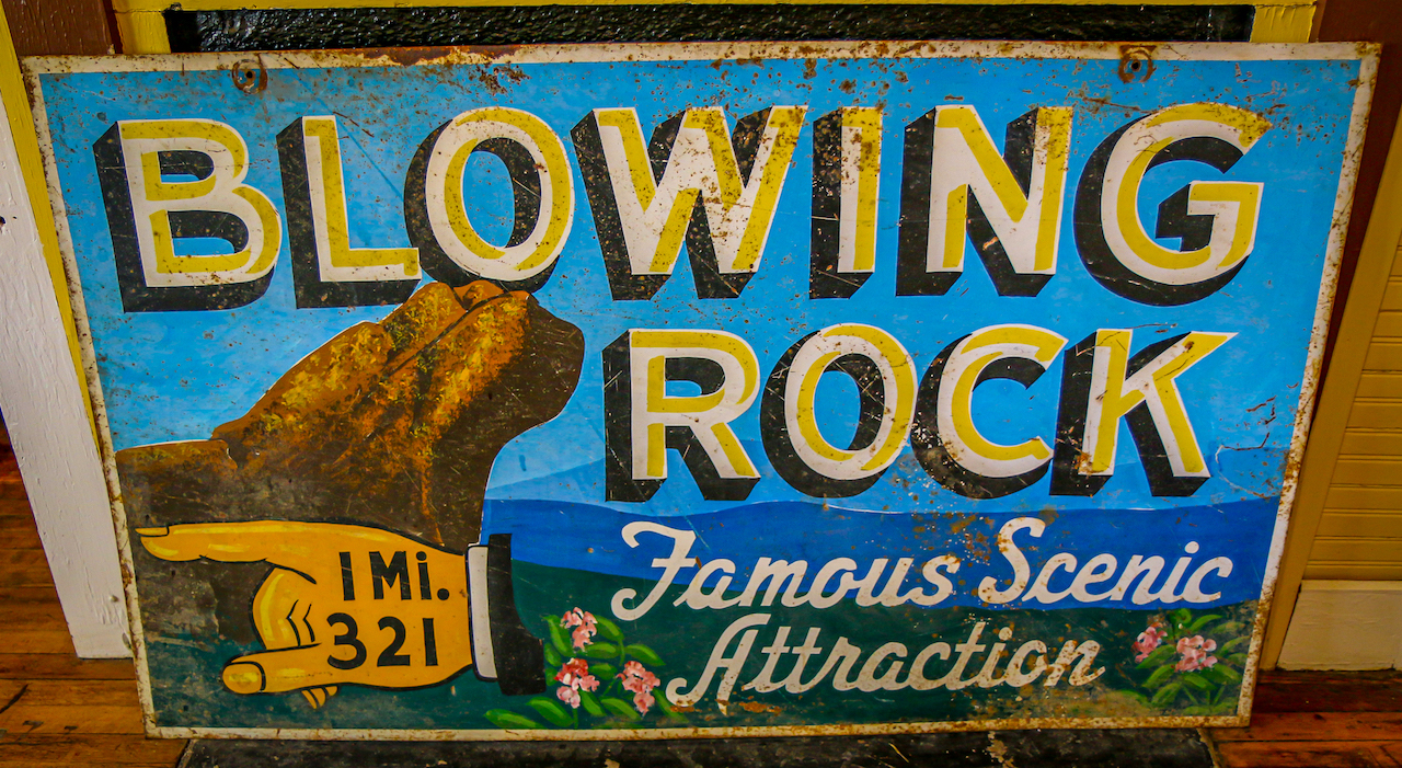 Classic Sign at the Blowing Rock in Blowing Rock NC