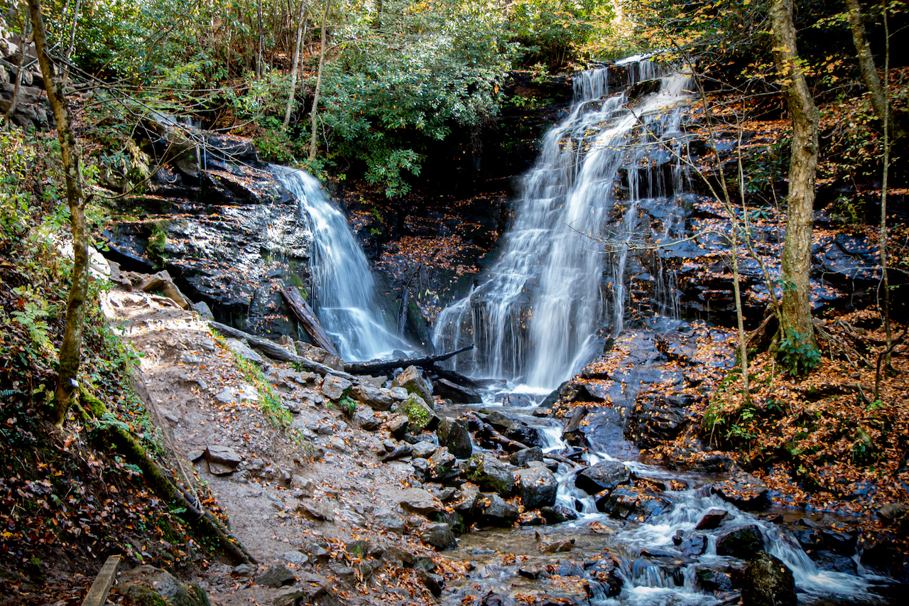 Soco Falls in Maggie Valley NC- Full View