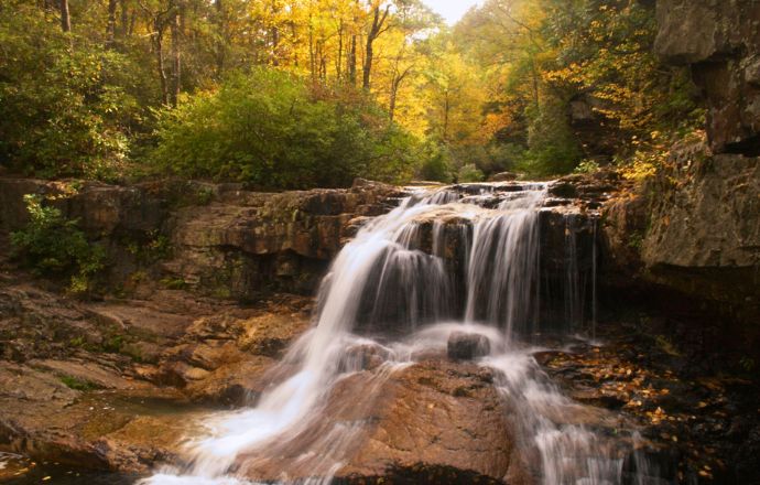 St. Mary's Falls in the St. Mary's Wilderness Area of Blue Ridge Mountains Virginia
