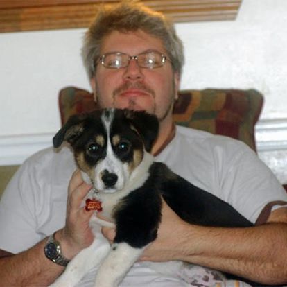 Bret with Hucklberry as a Puppy, 2008