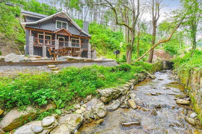 Noir Pine Creekside Chalet Gatlinburg waterfront cabin - cabin for rent in Gatlinburg TN