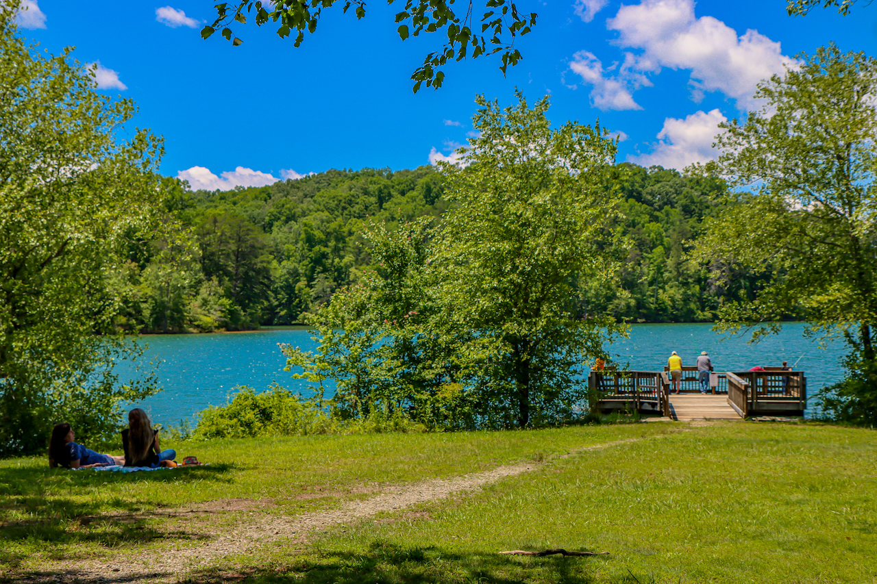 Fishing Dock at Jackrabbit Mountain Recreation Area in Hayesville NC