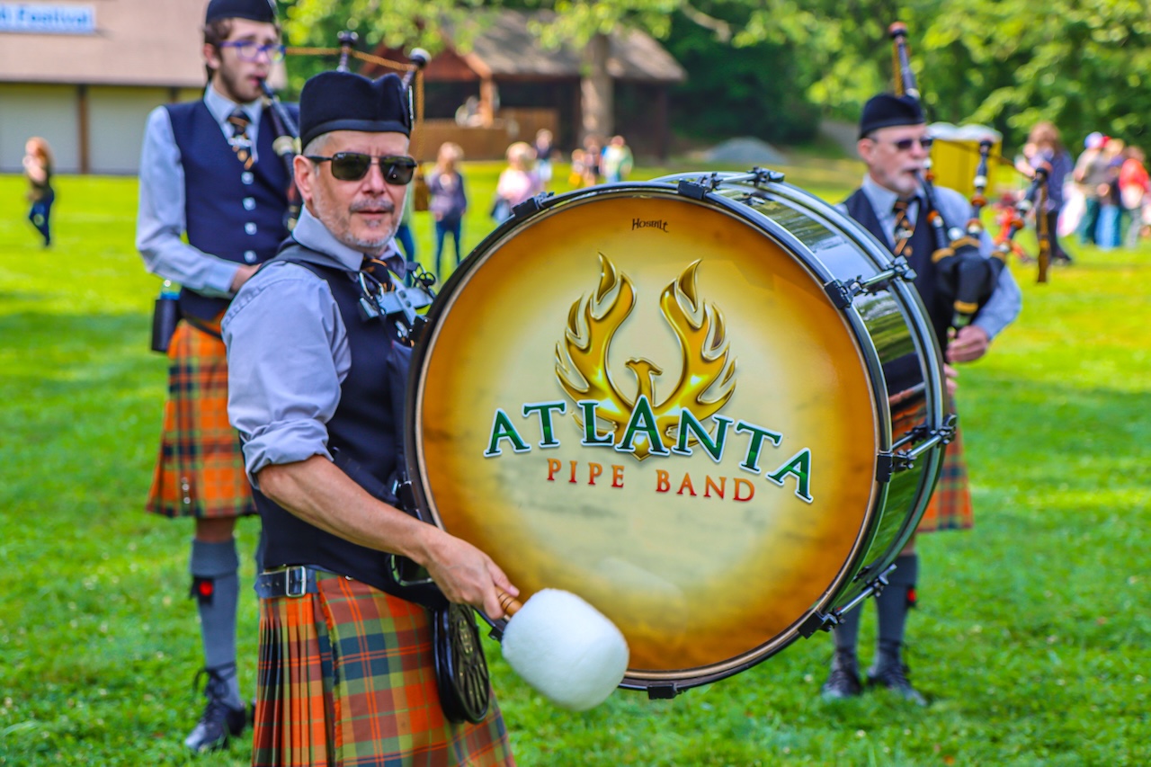 Atlanta Pipe Band Drummer at Georgia Mountain Scottish Festival in Hiawassee GA