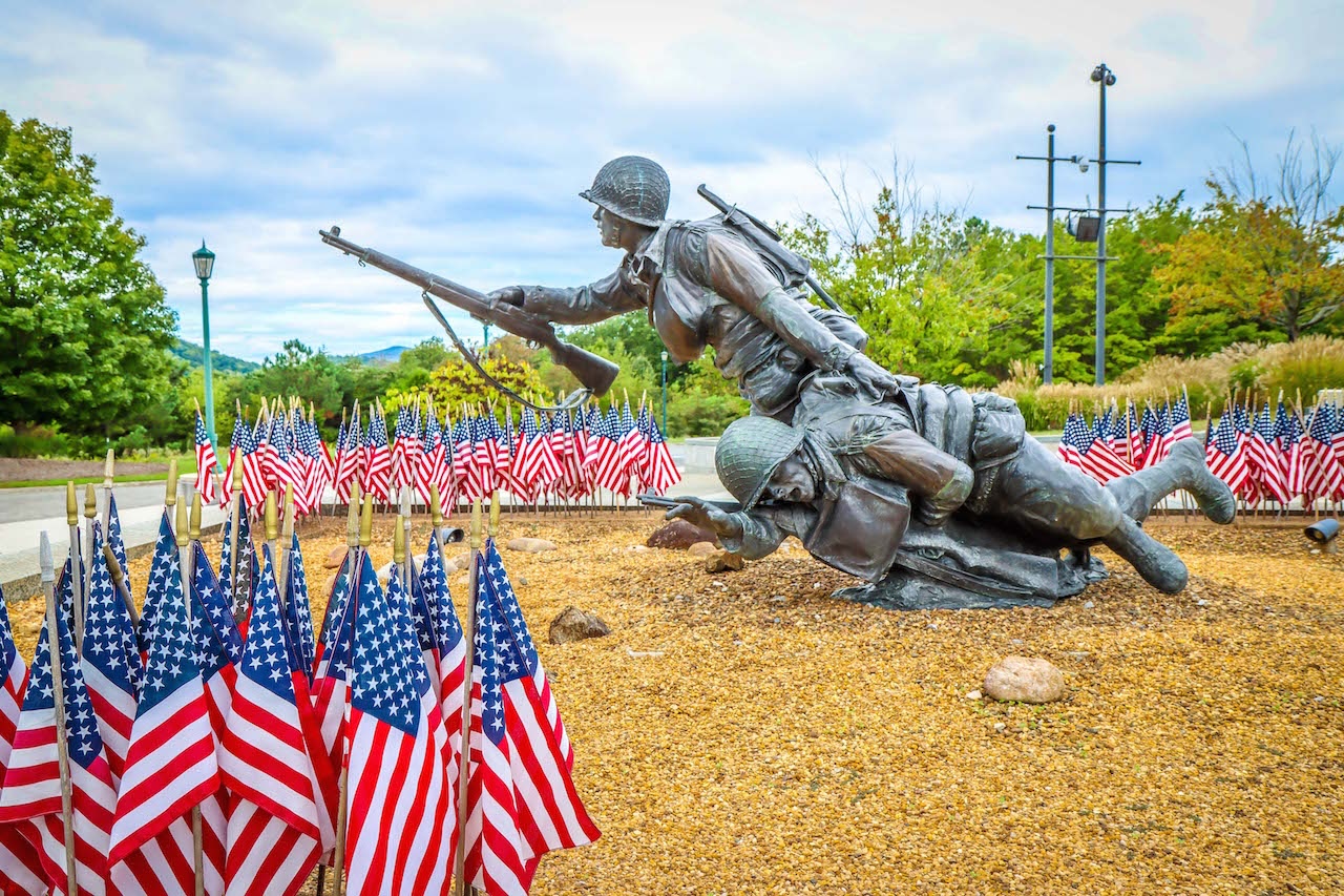 Statue at National D Day Memorial in Bedford 