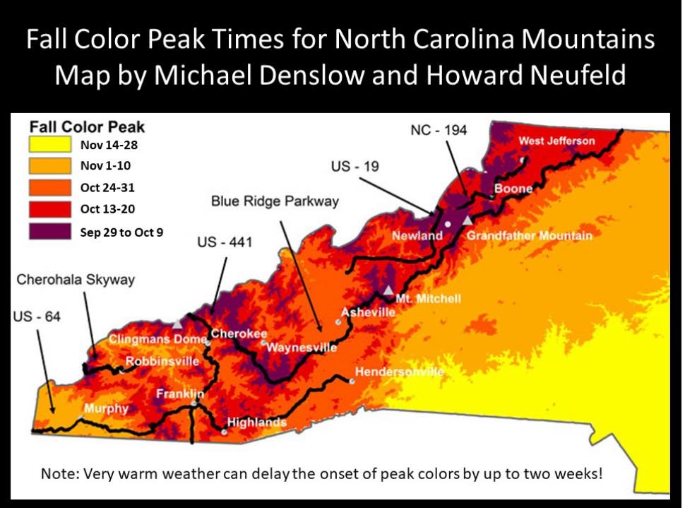 Fall Color Predictions for NC 2025
